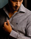 REGAL CREST ROYAL LOGN SLEEVE GREY SHIRT