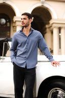 Midnight Wave Textured Shirt