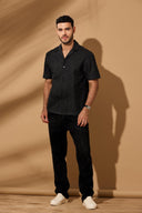 The Hexa Texture Button-Up Denim Shirt