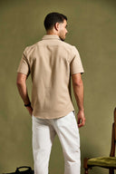 Structured Weave Short-Sleeve Shirt