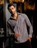 REGAL CREST ROYAL LOGN SLEEVE GREY SHIRT