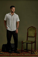 Structured Weave Short-Sleeve Shirt