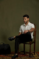 Structured Weave Short-Sleeve Shirt