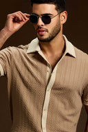 Lunaris contrast knit Polo shirt