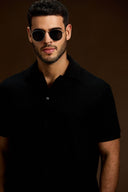 Altiero Contrast Knit Button short sleeve shirt