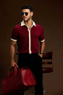 Lunaris contrast knit Polo shirt
