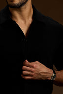 Lunaris contrast knit Polo shirt