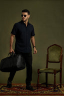 Structured Weave Short-Sleeve Shirt