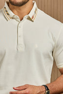 Contrast-Trim collar Polo shirt