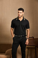 Contrast-Trim collar Polo shirt