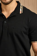 Contrast-Trim collar Polo shirt