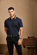 Contrast-Trim collar Polo shirt