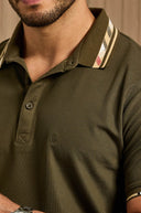 Contrast-Trim collar Polo shirt